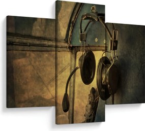 Obraz - Vintage letecké slúchadlá (90x60 cm)