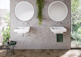 Tutumi Rea, LED kúpeľňové zrkadlo v kovovom ráme 80cm MMJ, brúsená oceľ, HOM-06507