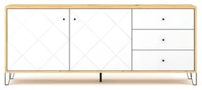 Komoda SULA dub artisan/biela