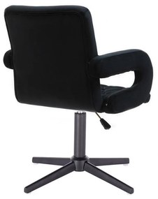 LuxuryForm DESIGN Stolička BOSTON VELUR na čiernom kríži - čierna