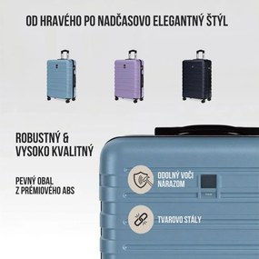 Sada škrupinových cestovných kufrov NEW YORK, 3-dielna, ABS, svetlá modrá Deuba