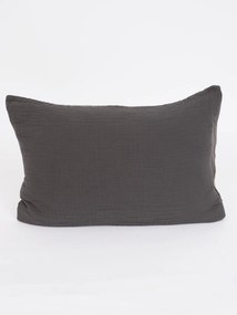 Mušelínová obliečka na vankúš 50 x 70 cm - Alexia Duo cappuccino/tmavo šedá
