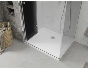 Mexen Lima, sprchový kút so skladacími dverami 70 (dvere) x 80 (stena) cm, 6mm šedé sklo, chrómový profil + slim sprchová vanička biela + chrómový sifón, 856-070-080-01-40-4010