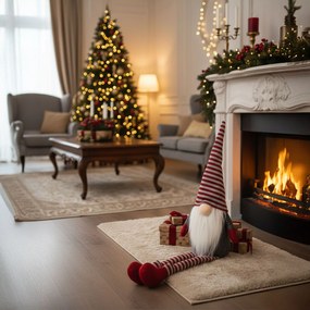 Vianočný škriatok ELF 025 - 60 cm sivý/červený