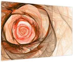 Obraz - Abstraktné ruže ružová s bielym pozadím (90x60 cm)