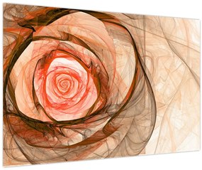 Obraz - Abstraktné ruže ružová s bielym pozadím (90x60 cm)