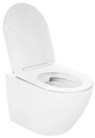 Gamma Mut-303, závesná WC misa Tornado/Rimless 490x360x345 mm + SLIM toaletné sedadlo, biela lesklá, GMA-MUT-303