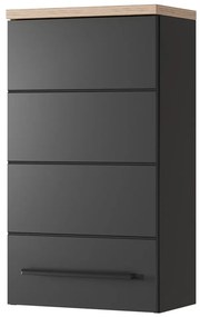 Závěsná koupelnová skříňka Swing II 71 38 cm černá/dub Artisan