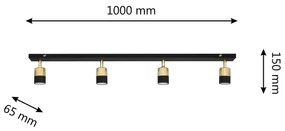 LED Bodové svietidlo TUBSSON 4xGU10/4,8W/230V čierna/zlatá