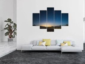 Obraz - Nočné nebo nad cestou (150x105 cm)
