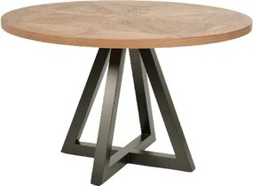 Jedálenský stôl Indus 125 cm z masívu dub prírodný/grafit