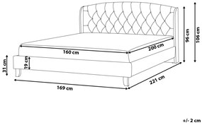 Čalúnená béžová posteľ 160x200 cm BORDEAUX Beliani