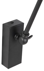 Dizajnová nástenná lampa čierna nastaviteľná - Luna