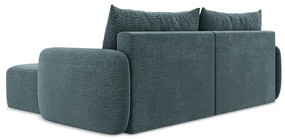 Tyrkysovomodrá rozkladacia/s úložným priestorom rohová pohovka (pravý roh) Kalena – Makamii