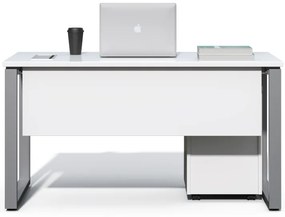 Kancelársky stôl s kontajnerom Houseland Prime Home 02 B 140 cm biely