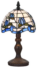Stolová lampa 5LL-6158 dizajn Tiffany modrá/béžová