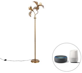 Inteligentná stojaca lampa zlatá 187 cm vrátane 2 Wifi G95 - Botanica