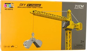 LEAN Toys RC stavebný žeriav na diaľkové ovládanie s káblovým pripojením 360° rotácia 71 cm