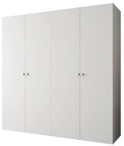 Šatníková skriňa 200 cm Parna 1 (biela + strieborná). Akcia -19%. Vlastná spoľahlivá doprava až k Vám domov. 1125880