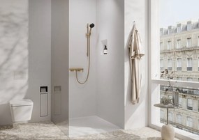 Hansgrohe Unica, S Puro sprchová tyč 650 mm so sprchovou hadicou Isiflex 1600 mm, kartáčovaný bronz, HAN-28632140