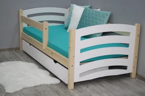 Detská posteľ MELA 80 x 160 cm biela/borovica Rošt: Bez roštu, Matrac: Matrac EASYSOFT 8 cm