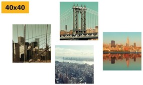 Set obrazov výhľad na mesto New York - 4x 60x60