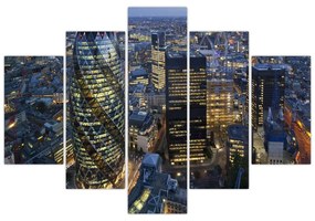 Obraz - Večerná panoráma Londýna (150x105 cm)