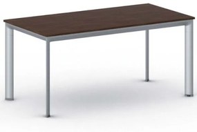 Kancelársky stôl PRIMO INVITATION, sivostrieborná podnož 1600 x 800 mm, orech