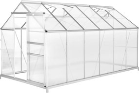 tectake 402478 polykarbonátový skleník s pozinkovanou základňou - 375 x 185 x 195 cm