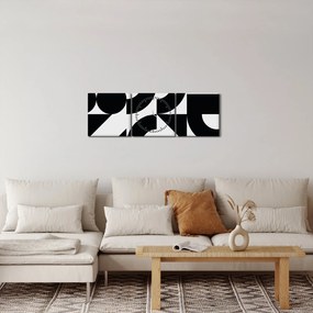 Obraz - Geometrická abstrakcia N⁰2 (s hodinami) (90x30 cm)