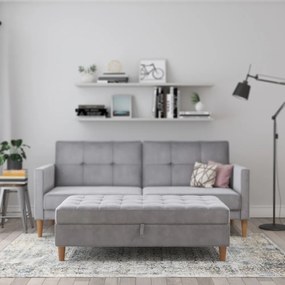 Svetlosivá zamatová podnožka Lilly – Støraa