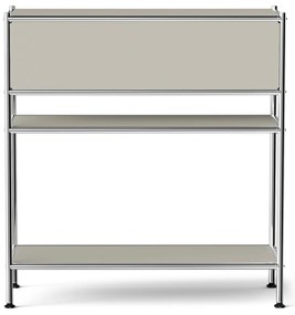 Kovová konzola »CN3 Slim Line« so zásuvkou, svetlosivá