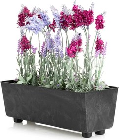 Truhlík s nožičkami Salvia 37,5x17 cm černý beton