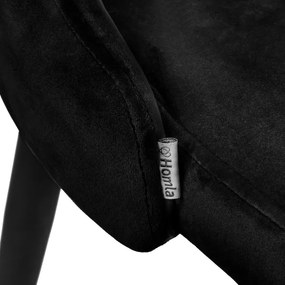 Stolička LOUIS zamatová čierna ALL 947838