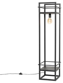 Priemyselná stojaca lampa čierna - Cage Rack