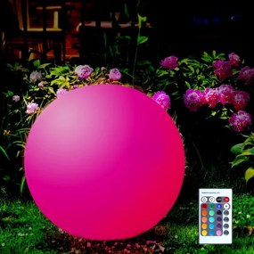 LED RGBW Solárna lampa BALL LED/3,7V 1500 mAh pr. 50 cm IP65 + diaľkové ovládanie
