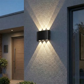Vonkajšia nástenná lampa čierna vrátane LED 6-svetlo IP54 - Silly