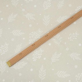 Goldea vianočná teflónová látka na obrusy - zimné vetvičky na latte 160 cm