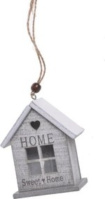 Závesný domček Home – sivý 9 cm