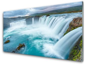 Obraz na skle Vodopád príroda 120x60 cm