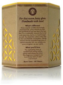 Organická sviečka Mysore Chandan - Sandalwood 200 g v jantárovom skle