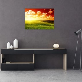 Sklenený obraz letnej lúky (70x50 cm)