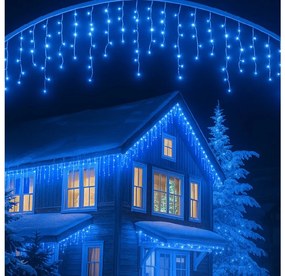 Vianočné svetielka LED záclona FLASH modrá 500 LED