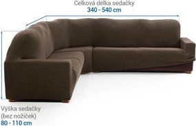 Super strečové poťahy NIAGARA tabaková rohová sedačka (š. 340 - 540 cm)