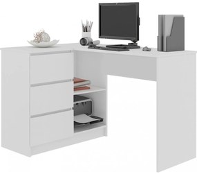 Počítačový stôl B16 ľavý biely