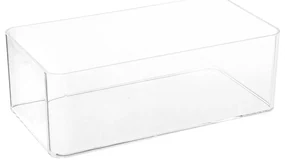 Box na vreckovky Selena, 25,3x9,3x13,3 cm, číra/s drevenými prvkami