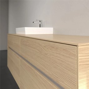 VILLEROY &amp; BOCH Collaro závesná skrinka pod umývadlo na dosku (umývadlo vľavo), 4 zásuvky, s LED osvetlením, 1600 x 500 x 548 mm, Nordic Oak, C078B0VJ