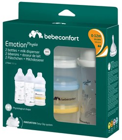 Sada dojčenských fliaš Emotion Physio 270ml 0-12m + White 2 ks + dávkovač