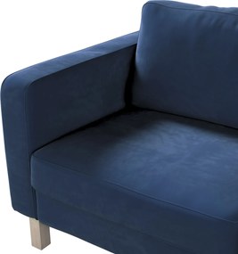 Poťah na sedačku Karlstad (nerozkladací, 2-miestny, krátky) farba produktu tmavomodrá látka lesklá, zamatová