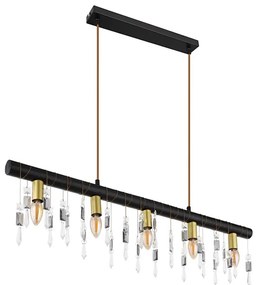 Globo 15532-5HB - Závesný luster na lanku KIRA 5xE14/40W/230V čierny